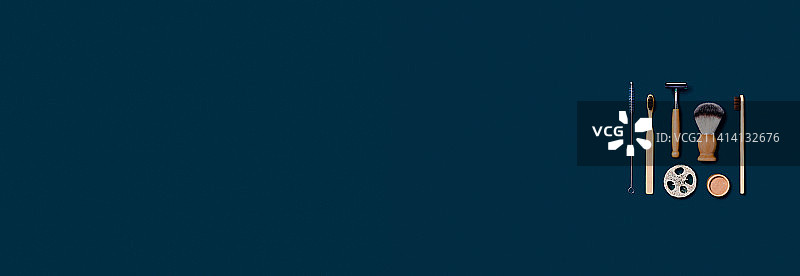 美国零浪费配件蓝色背景图片素材