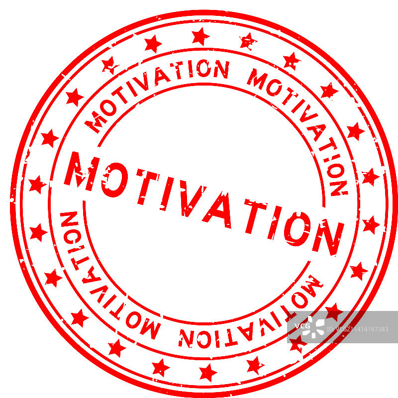 红色动机词语五角星图标圆形印章图片素材