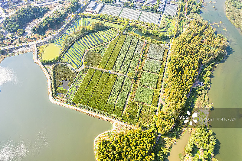 杭州临安青山湖建筑风景航拍图片素材