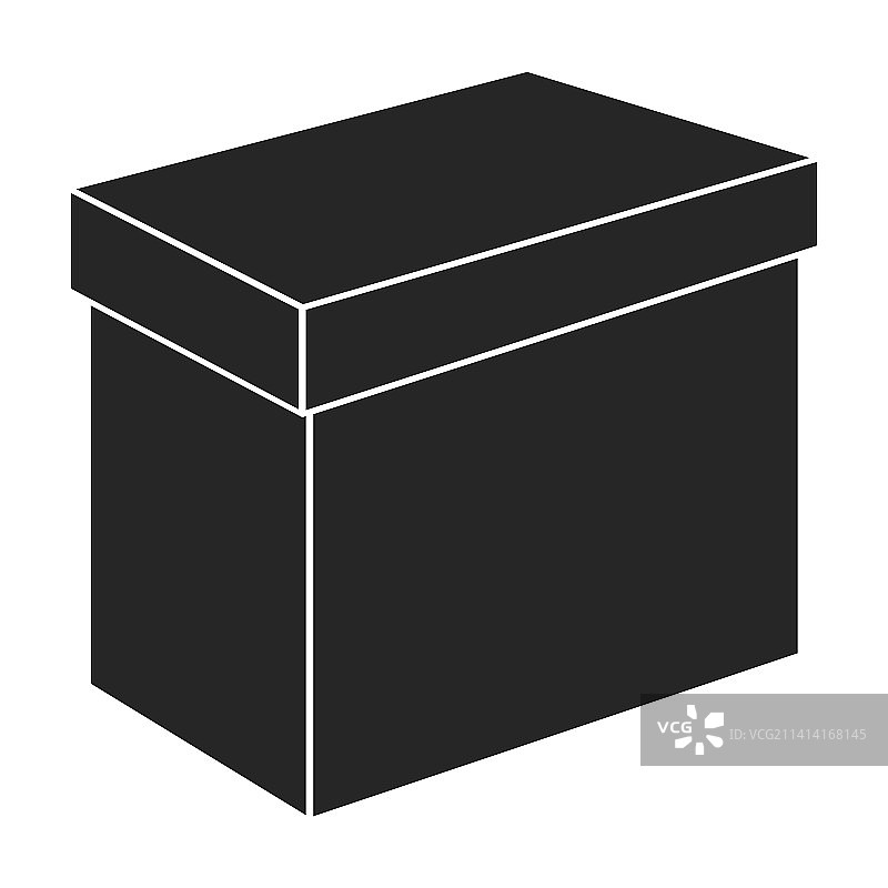 白色背景上的黑色包装图标标志图片素材