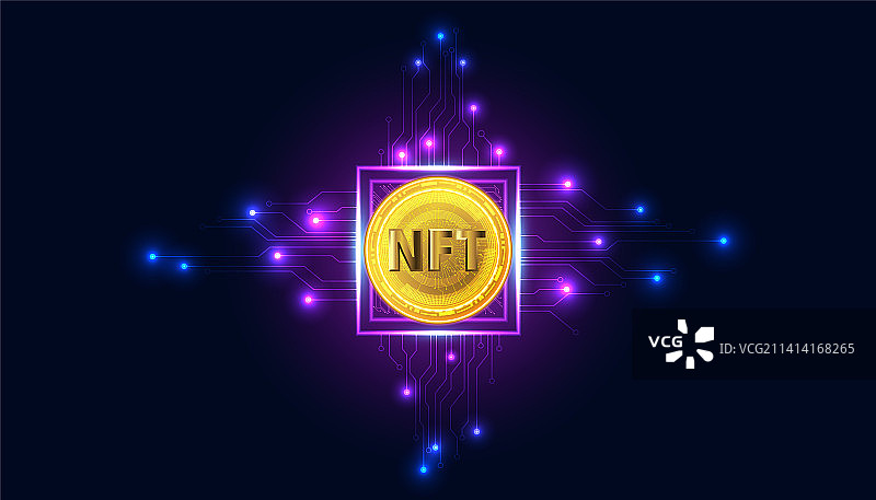 不可替代的抽象NFT数字图像概念图片素材
