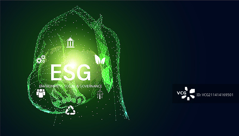 具有图标概念的抽象ESG商人图片素材