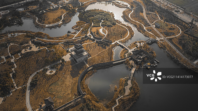 商丘汉梁公园的冬季图片素材