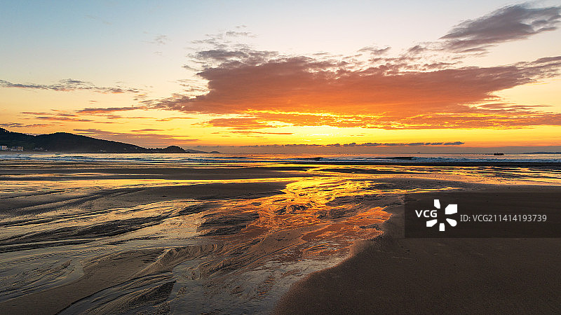 海滩朝霞图片素材