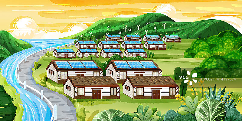 乡村振兴-新能源绿色发展图片素材
