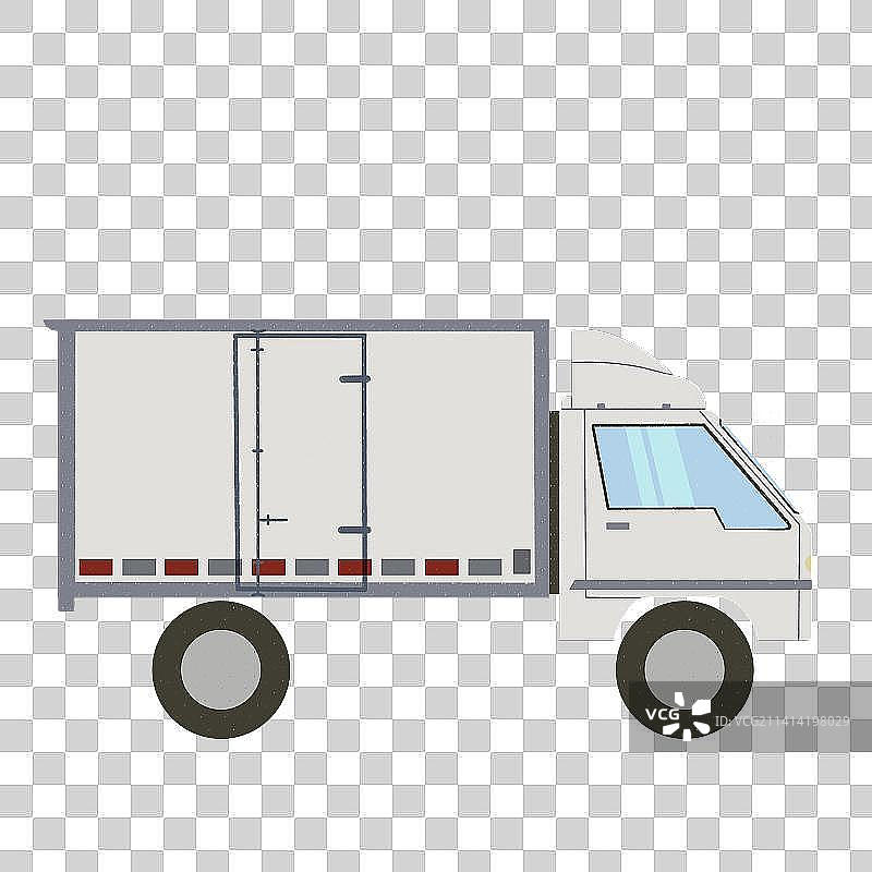 扁平风厢式货车图片素材