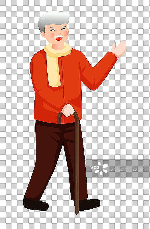 身穿喜庆服装的老人图片素材