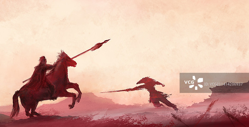 无情的战场壮刺客刺杀马上将军图片素材