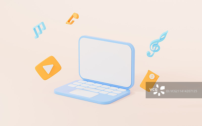 电脑与网络直播主题3D渲染图片素材