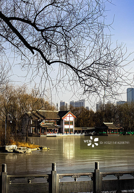 西宁人民公园的冬季图片素材
