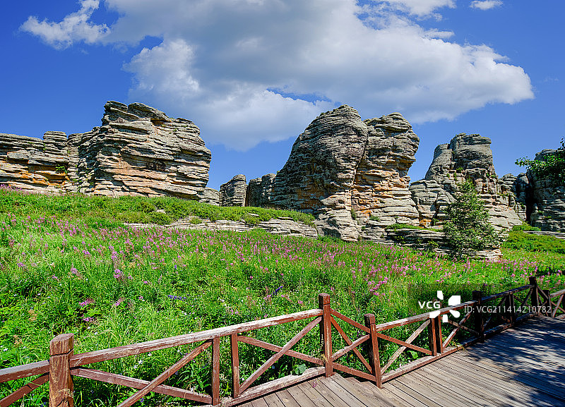 中国内蒙古赤峰克什克腾石阵草原石林景区石景图片素材