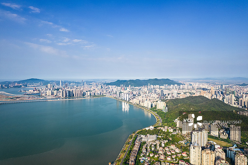 珠海香洲区情侣路九州航拍图片素材