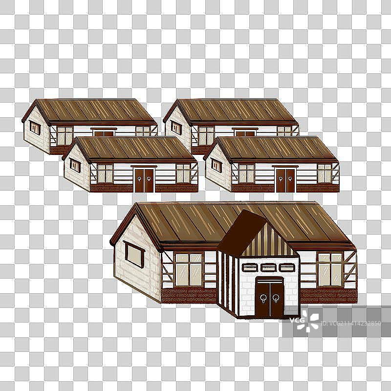 乡村木制建筑图片素材