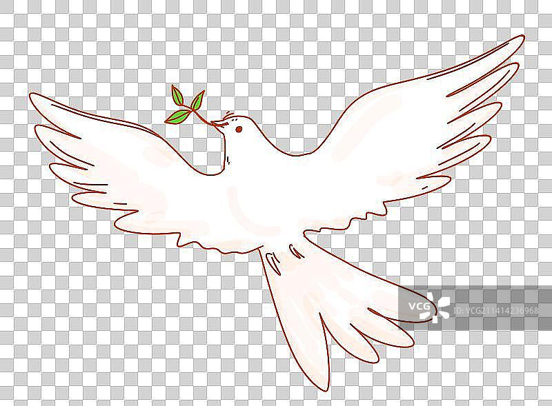 漫画手绘设计元素和平鸽图片素材