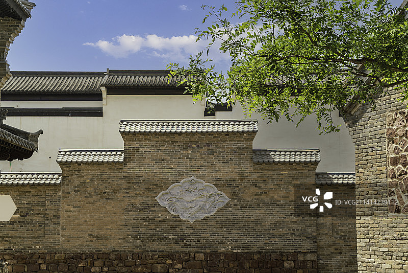 中原地区明清建筑局部，照壁墙，屋檐，栏杆图片素材