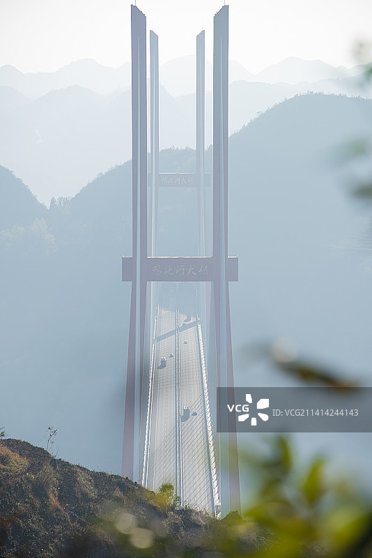 清晨的鸭池河大桥图片素材