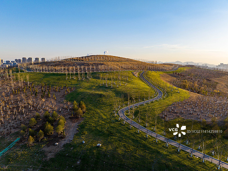 航拍济南冬季风光图片素材