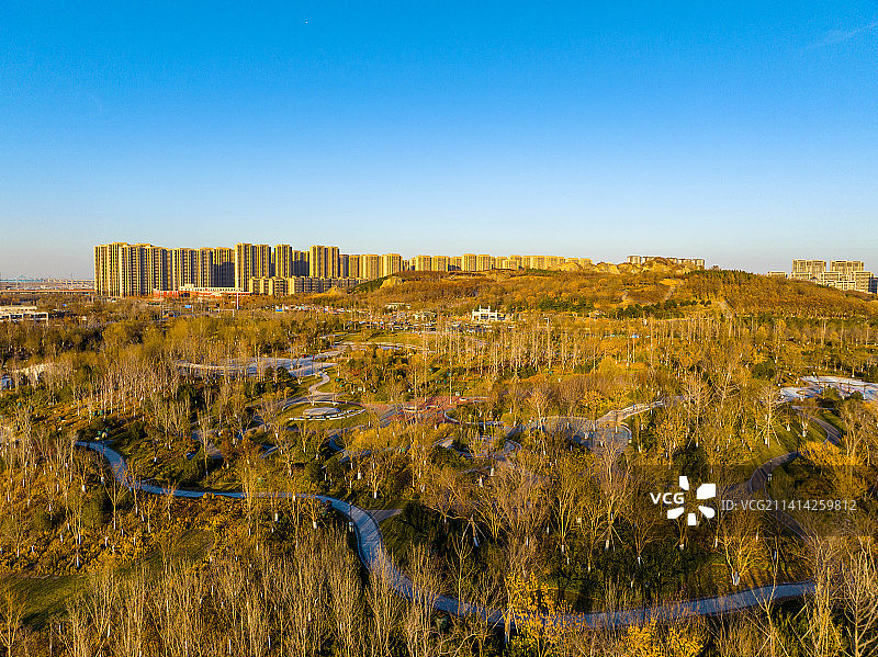 航拍济南冬季风光图片素材