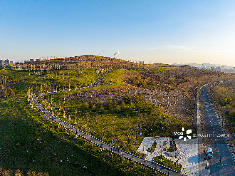 航拍济南冬季风光图片素材