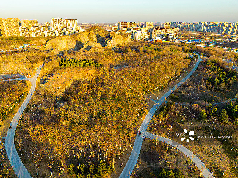 航拍济南冬季风光图片素材