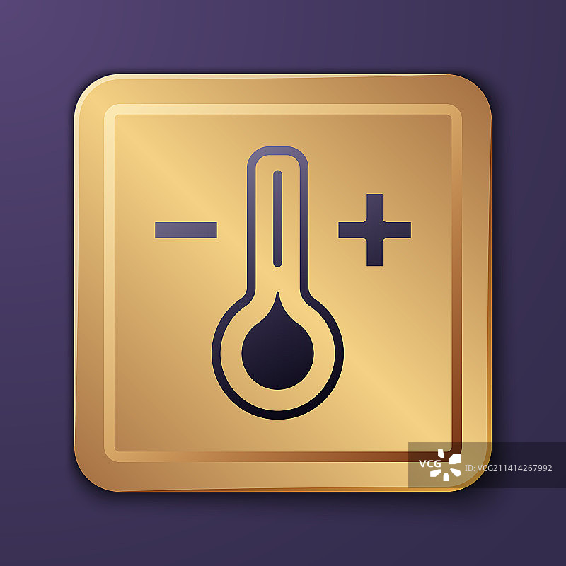 紫色气象温度计测量图标图片素材