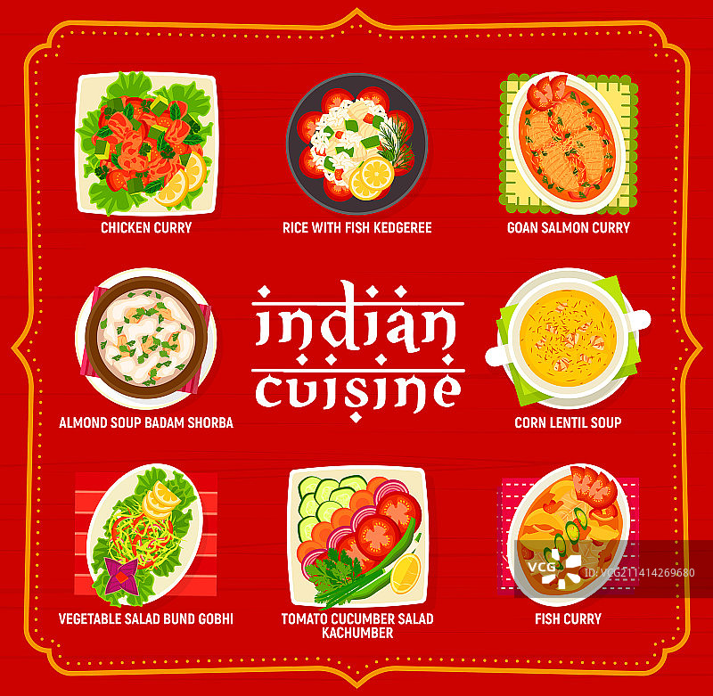 印度美食餐厅菜单页面图片素材