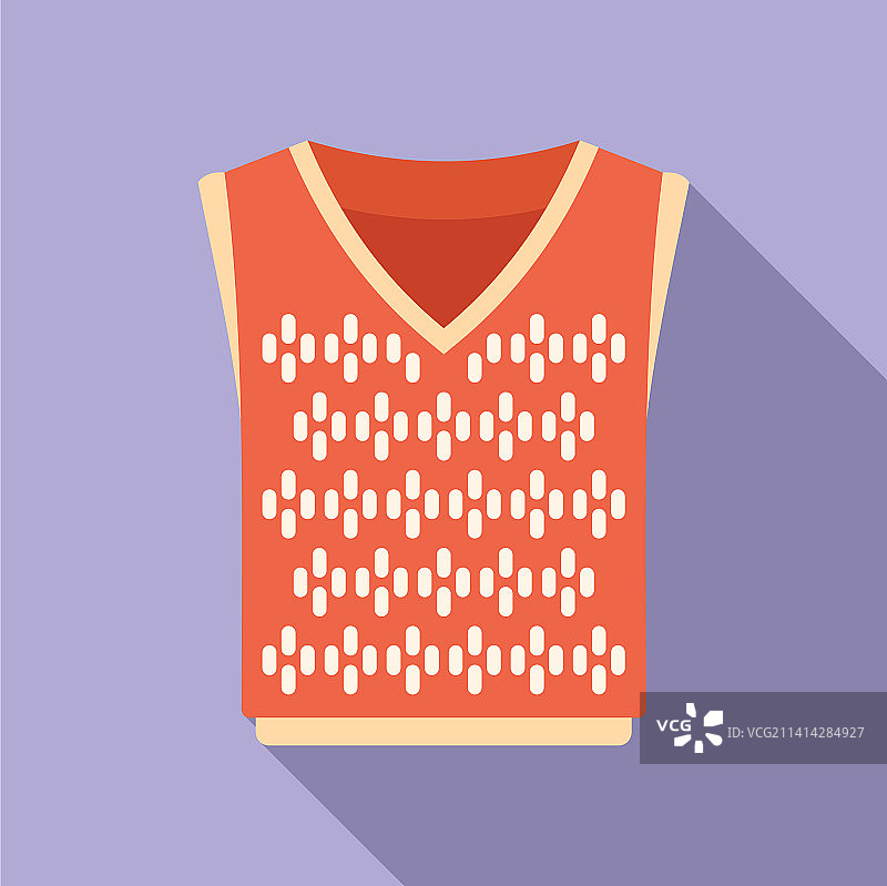 针织背心图标：扁平羊毛针织品图片素材