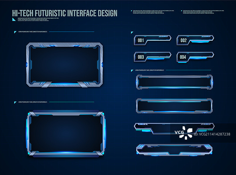 未来主义框架抬头显示元素界面设计图片素材