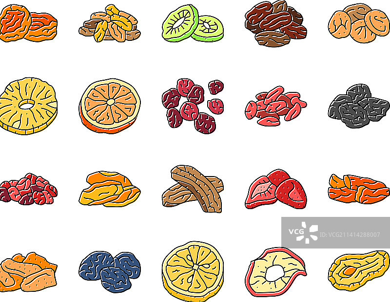 健康零食干果图标集图片素材