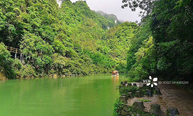 绿水青山好风光，贵州黔南，荔波大七孔景区图片素材