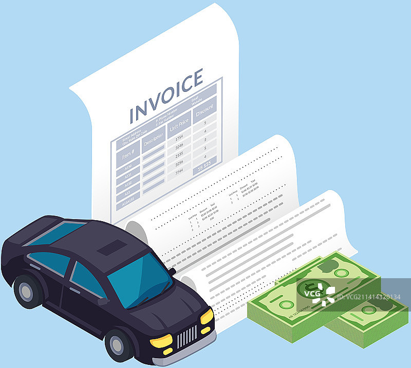 汽车付款凭证图片素材