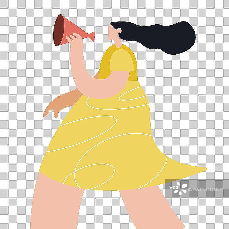 拿喇叭的人图片素材