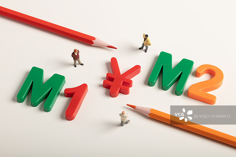 微缩创意宏观经济社融数据M1与M2图片素材