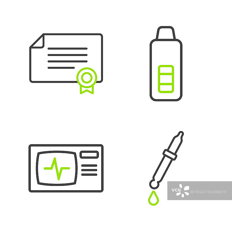带有心电图数字的线条吸管监视器图片素材