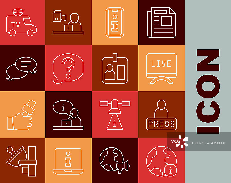 线条世界新闻记者直播报道图片素材