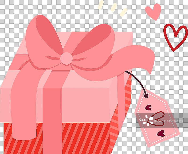 粉色卡通浪漫蝴蝶结礼物礼盒图片素材