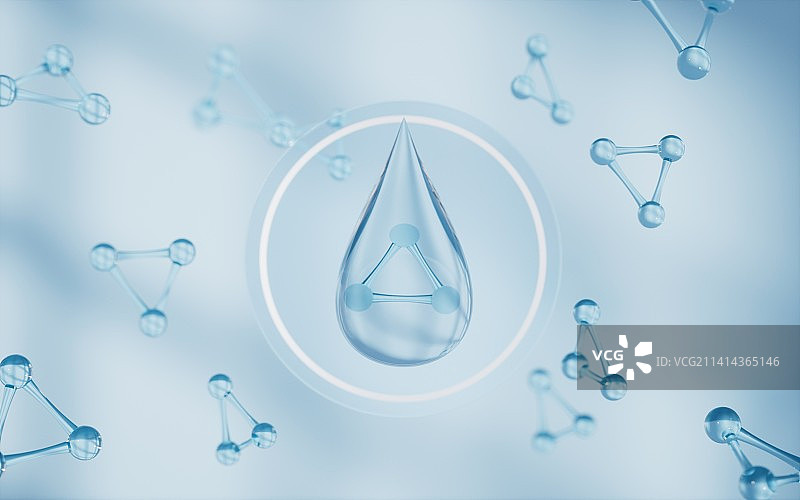 DNA与生物分子科技概念3D渲染图片素材