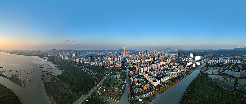 广东省深圳市福田区红树林生态公园国家级自然保护区航拍图片素材