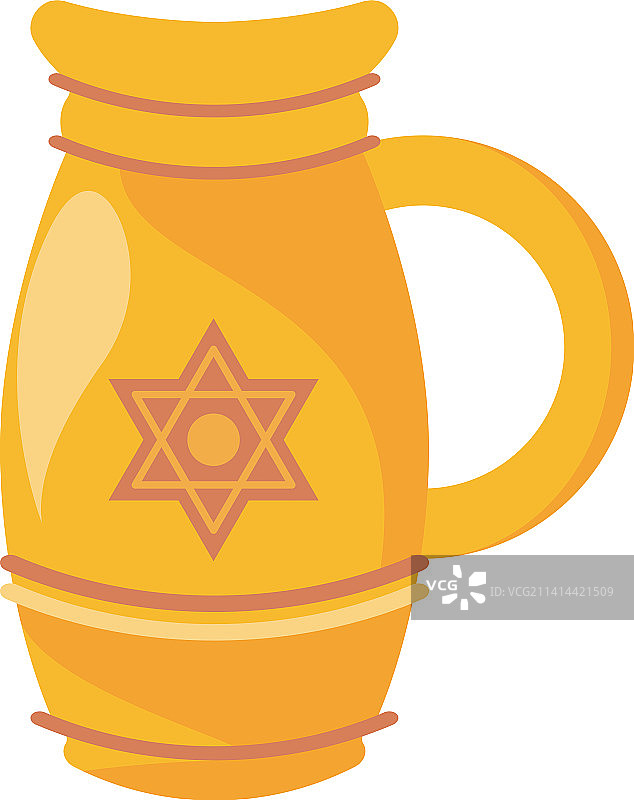 金色罐子与犹太星图片素材