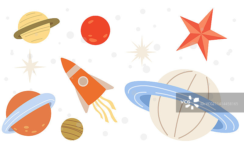 火箭、行星宇宙飞船天空景观图片素材