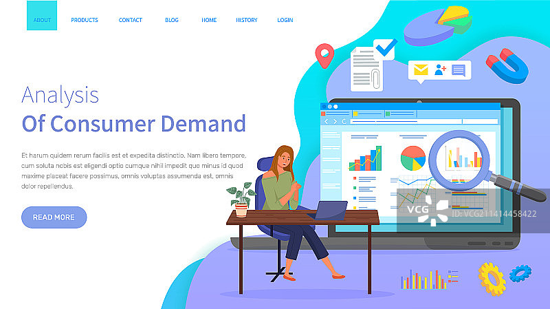 消费者需求分析着陆页模板图片素材