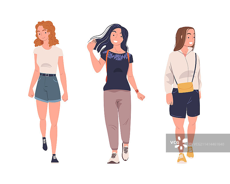 街上散步的女人图片素材