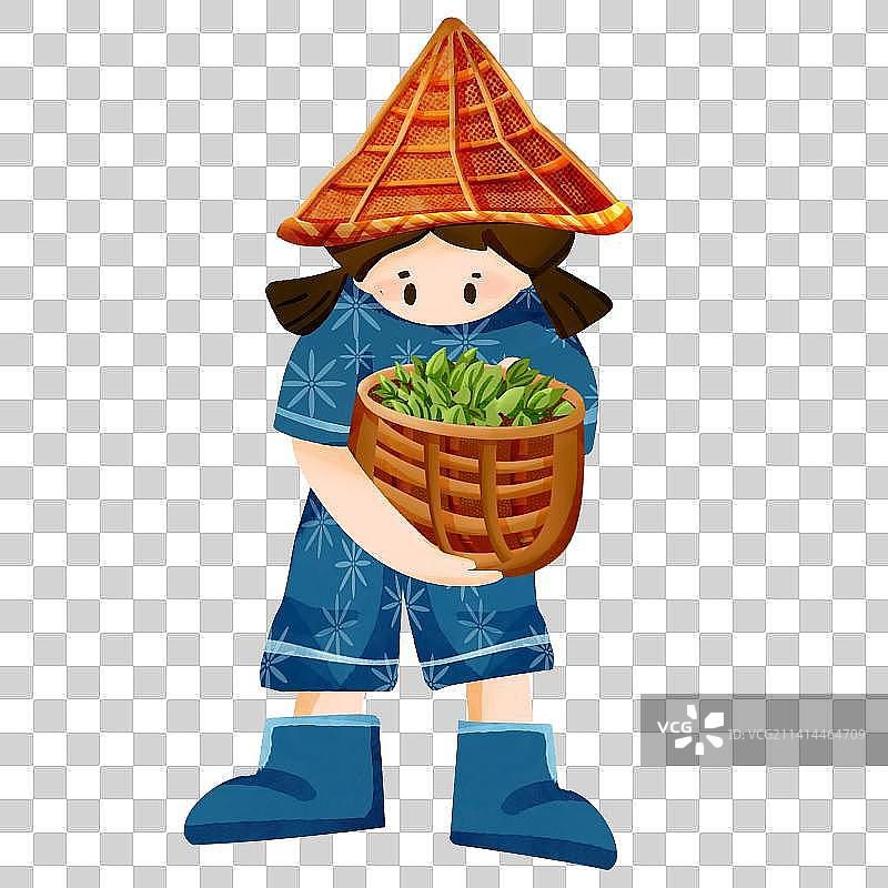 采茶的小女孩图片素材