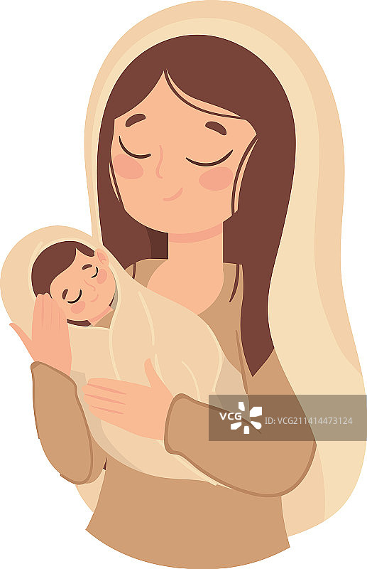 圣母玛利亚与圣婴耶稣图片素材