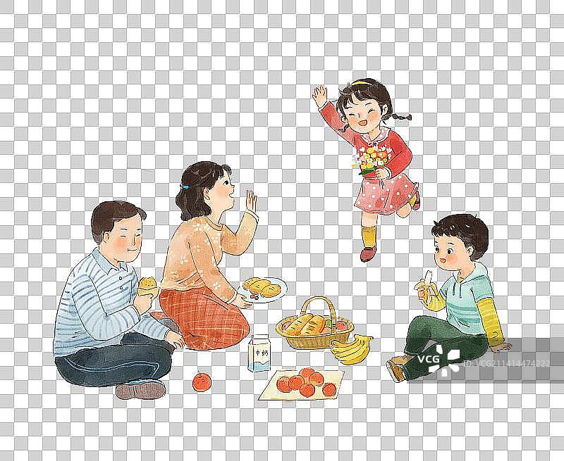 一家人野餐图片素材