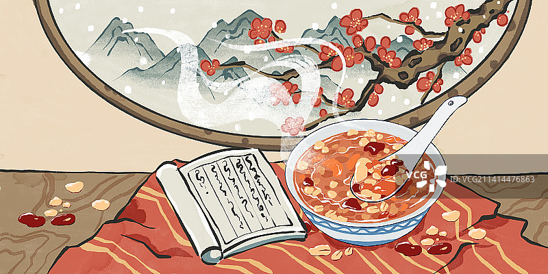 中国风年俗节日腊八节腊八粥图片素材