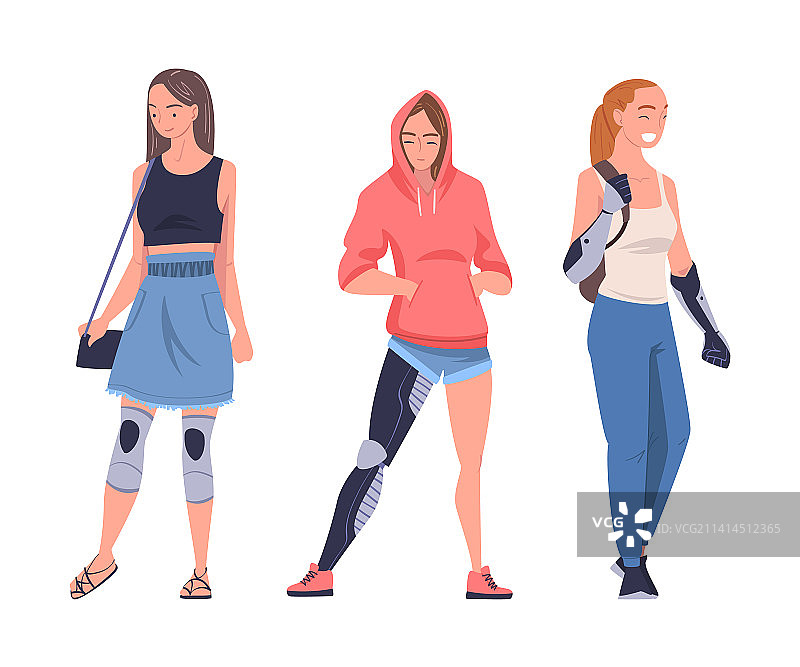 拥有替换机器人身体的快乐女人图片素材