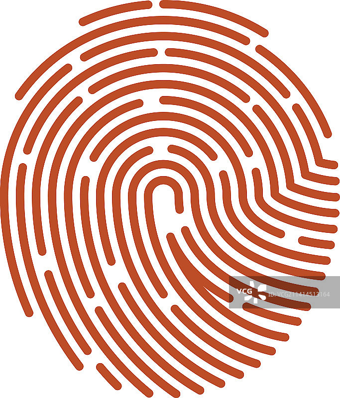 红色指纹图标错误的生物识别数据扫描图片素材