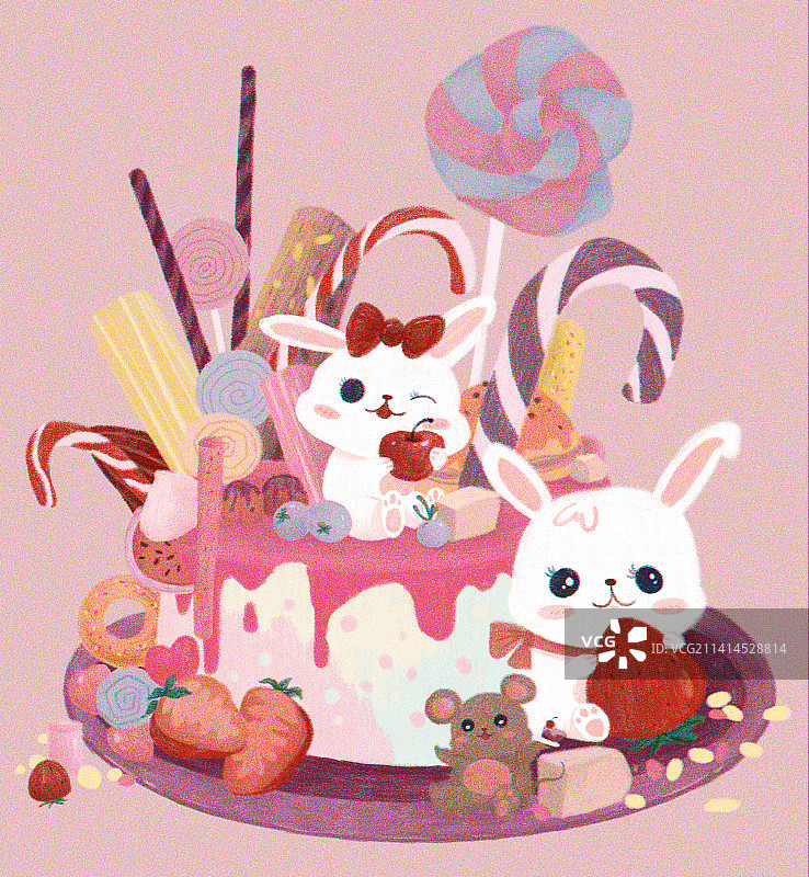 兔子蛋糕图片素材