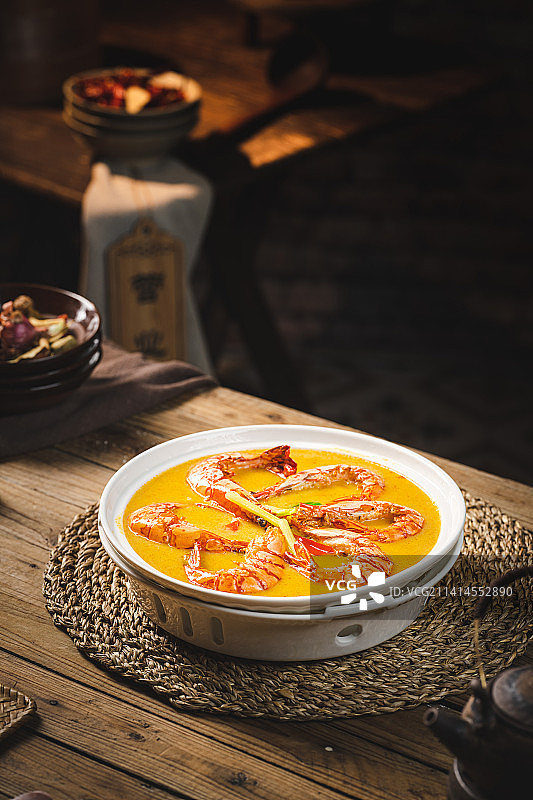 广东菜 顺德菜 砂锅煲 撅撅煲 咖喱虾 澳洲龙虾图片素材